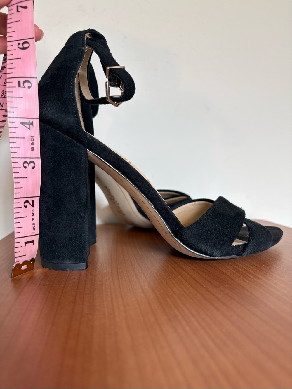 Sam Edelman Yancy Suede Block Heel Sandals Black size 7.5 - Picture 13 of 14